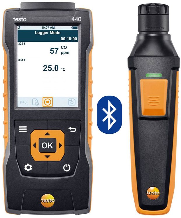 Mesureur de CO pour le diagnostic gaz - NF P 45-500 - évolutif - 0-500ppm +-3ppm - +-0.1ppm - sonde sans-fil Bluetooth - écran couleur tactile - compact