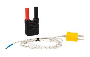 Sonde de température filaire souple, thermocouple K, 1m, -50/+350°C avec adaptateur banane pour multimètre