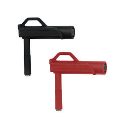 Adaptateur magnétique coudé, aimant diam.6.6mm - Rouge et noir - LOT DE 2