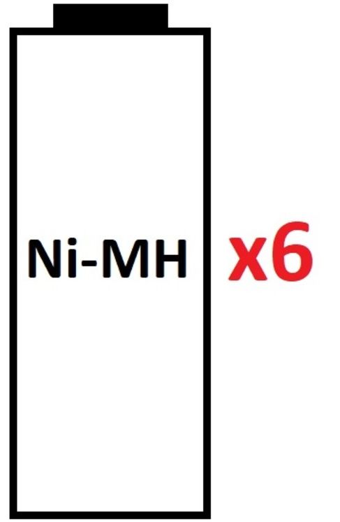 Piles rechargeables NIMH (X6) de rechange pour séries MFT17xx et MFT18xx