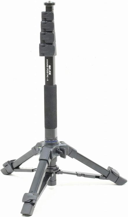 Monopode/trépied en aluminium anodisé noir pour caméra 360° THETA, Hauteur 48-170 cm, filetage mâle 1/4", trépied avec jambes réglables