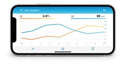 Analyseur de combustion - dilution CO, tirage, 2009-649, rendement... - Bluetooth & USB - Ecran tactile - 4 à 5 cellules interchangeables au choix en option