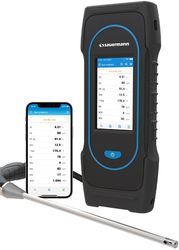Analyseur de combustion - dilution CO, tirage, 2009-649, rendement... - Bluetooth & USB - Ecran tactile - 4 à 5 cellules interchangeables au choix en option