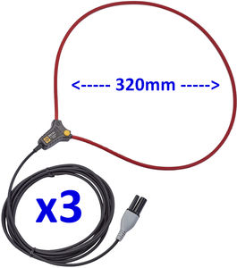 3 pinces de courant AC Mini-AmpFLEX - 100mA à 10kA, enserrrage 320mm, longueur 1000mm - Pour CA83xx et PEL10x