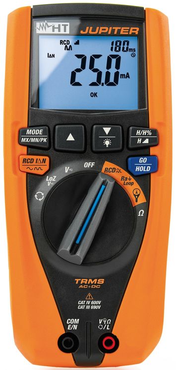 Multimètre numérique TRMS avec fonctions de tests de sécurité électrique - harmoniques - courant via pinces