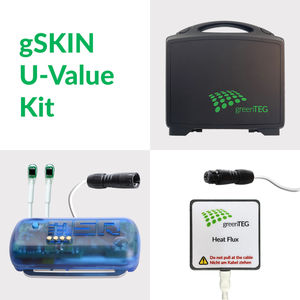 Kit de mesure/enregistrement du coefficient U - Inclut un enregistreur avec 2 sondes de température et 1 capteur de flux thermique