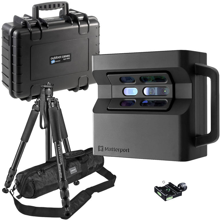 Kit Matterport Pro2 avec mallette 4000 et trépied Wolverine L284 - Caméra 3D pour la capture de la réalité - visites virtuelles avec mesures...