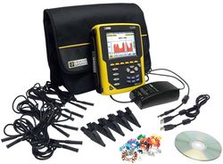 Analyseur de réseaux électriques triphasés TRMS, 4I/5U - Classe B - avec 4 pinces MiniFlex MA194-350 et logiciel Dataview