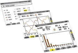 Analyseur de réseaux électriques triphasés TRMS, 4I/5U - Classe B - avec 4 pinces MiniFlex MA194-350 et logiciel Dataview