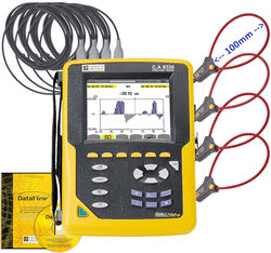 Analyseur de réseaux électriques triphasés TRMS, 4I/5U - Classe B - avec 4 pinces MiniFlex MA194-350 et logiciel Dataview