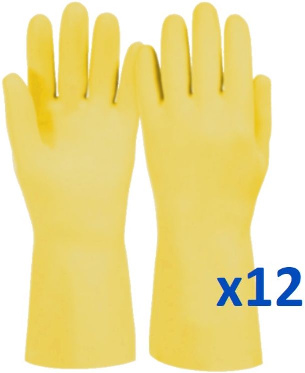 Lot de 12 paires de gants en latex naturel, Taille 9 ou 10