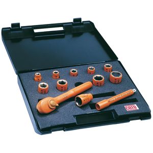 Kit d'outils isolés 3/8" CLE A CLIQUET, DOUILLES CEI