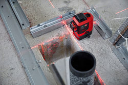 Laser multilignes 3x360° - Rouge - 25m - triple alimentation - en mallette