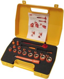 Kit d'outils isolés 3/8" CLE A CLIQUET, DOUILLES CEI