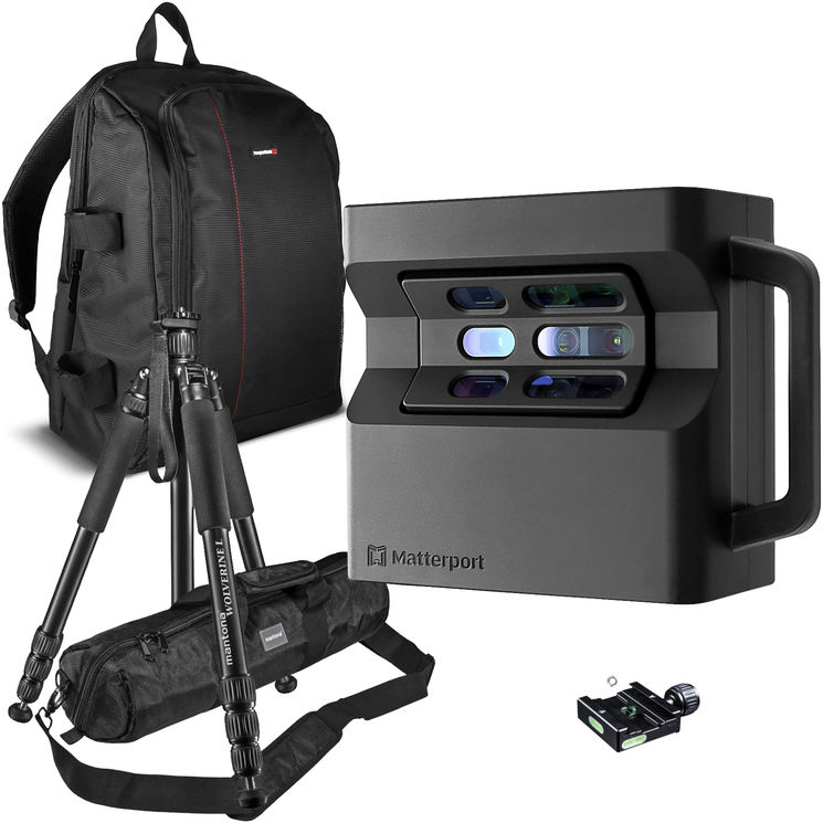 Kit Matterport Pro2 avec sac à dos et trépied Wolverine L284 - Caméra 3D pour la capture de la réalité - visites virtuelles avec mesures...
