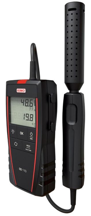 CO mètre portable, alarmes, écran 4 lignes, sonde déportée - 0-500 ppm - +-3ppm ou +-3% - +-0.1ppm - certificat étalonnage CNPG