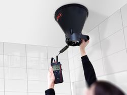 Kit de mesure de débit d´air pour Promevent et RE2020 - Anémomètre à hélice diam.100mm fixe avec redresseur - étalonnage COFRAC MONOBLOC - RE2020