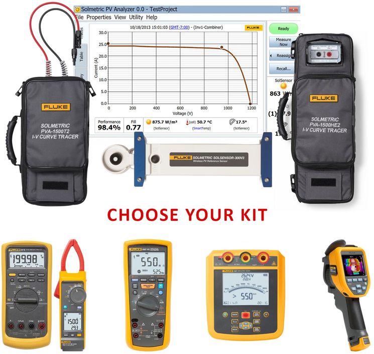 Analyseur photovoltaique, traceur de courbe I-V - 1500V 10/30A DC - Choix de la version en option