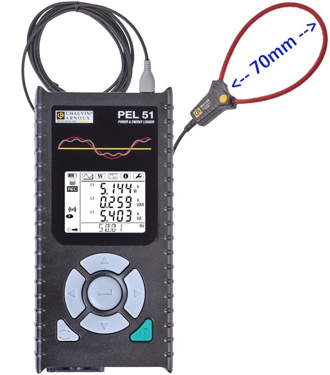 Enregistreur de puissance et d'énergie monophasé, écran LCD - 1 VOIE - Pince MA194 fourni - Audit énergétique