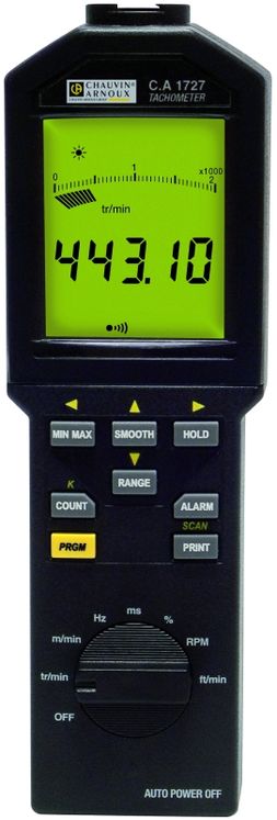 Tachymètre industriel 100 000 tr/min avec ou sans contact, enregistrement des données