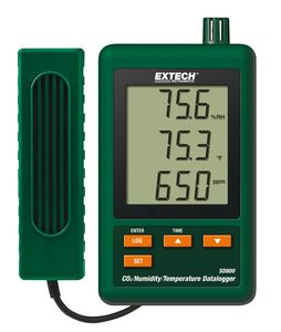 Enregistreur de CO2, température & humidité, 0-4000ppm, 10-90%HR, 0-+50°C