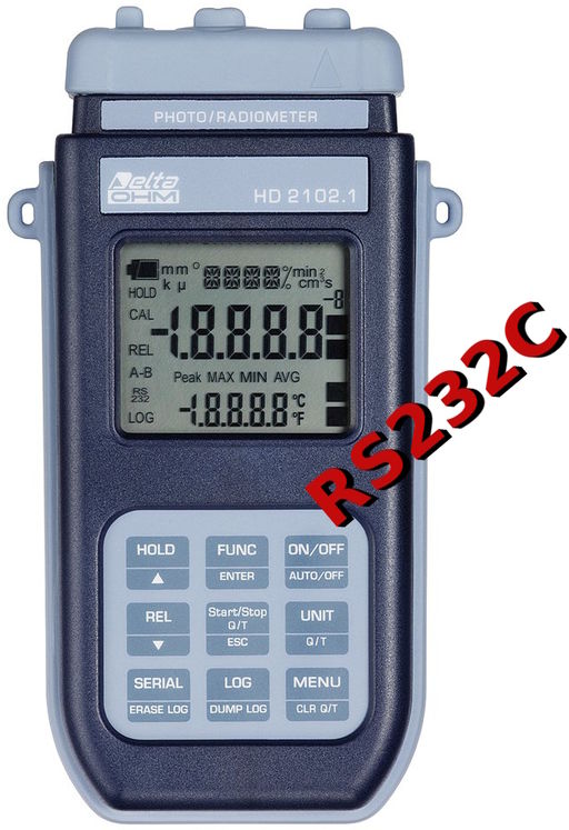 Photo-radiomètre-solarimètre enregistreur (RS232), Lux (classe C ou B), Cd/m2, W/m2, UVA, UVB, UVC, PAR, RAD....