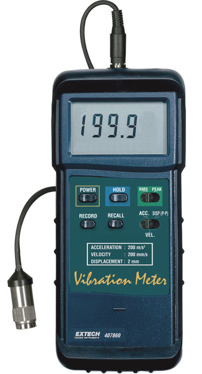 Mesureur de vibration, 200m/s2 +-0.5m/s2, 200mm/s +-0.5mm/s, 2mm +-0.005mm, 10Hz-1kHz