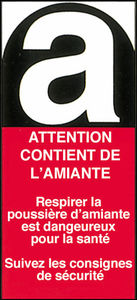 Petite étiquette Amiante, 50x110 mm