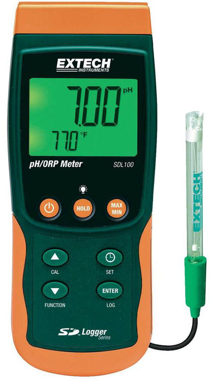 pH-mètre & redox, 0 - 14pH, 0 - +-1999mV, température 0 - 65°C, enregistrement sur carte SD
