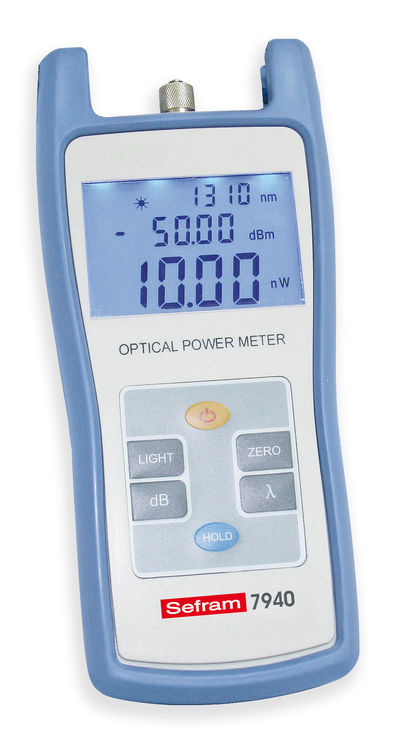 Puissancemètre optique mono et multimode, -50 à +26 dBm, 850-1550 nm, FC, SC, ST