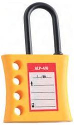 Condamnateur multiple non-conducteur, anse 46mm, diam.6mm, étiquette "danger", pour 4 cadenas max.