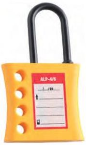 Condamnateur multiple non-conducteur, anse 46mm, diam.6mm, étiquette "danger", pour 4 cadenas max.
