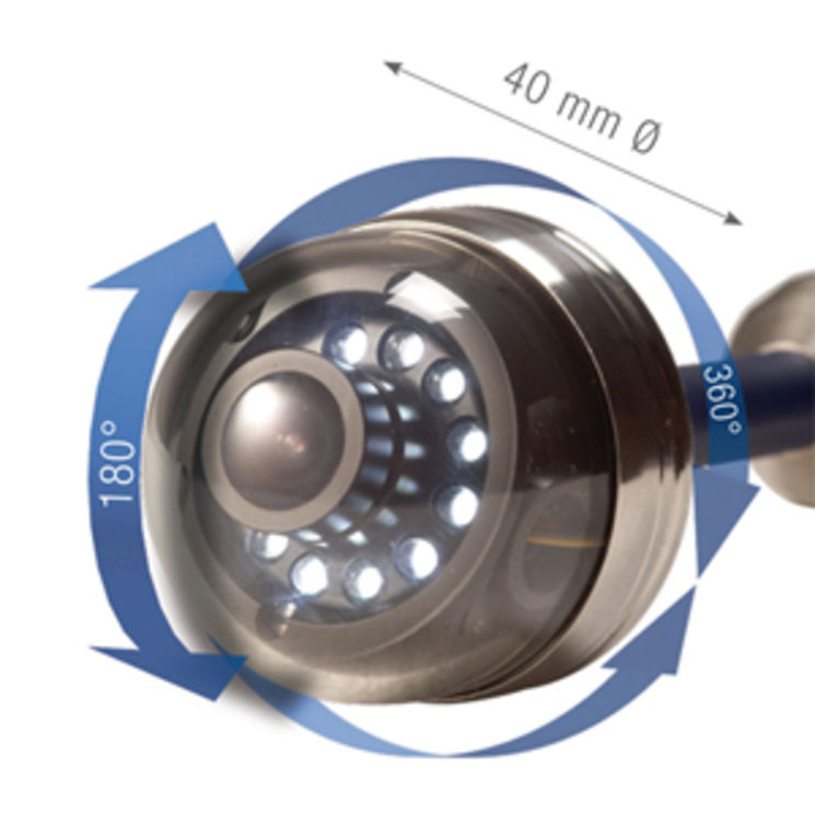 Tête de caméra couleur orientable diam.40mm pour wöhler VIS350+ et VIS500