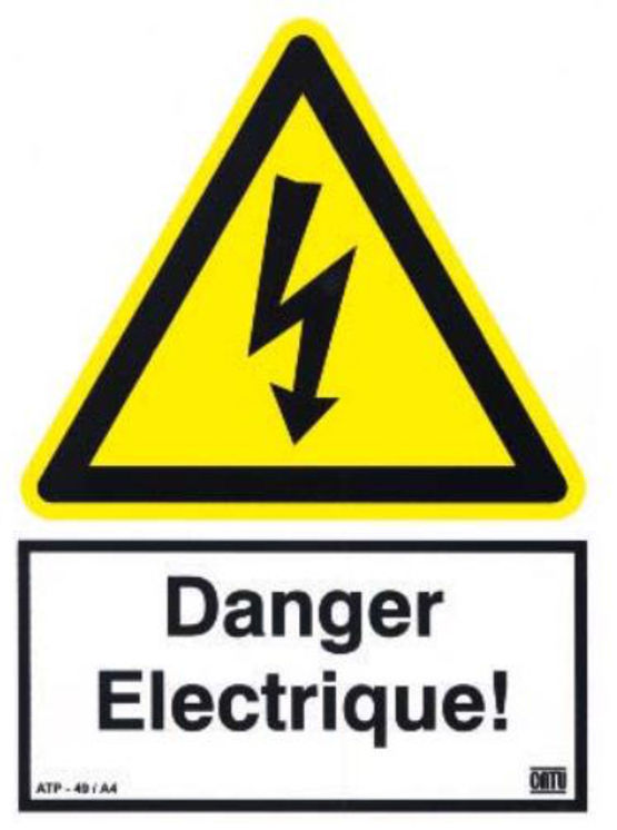 Jeu de 5 étiquettes adhésives de signalisation, "Danger Electrique"