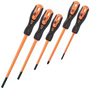 Jeu de 5 tournevis isolés bi-matière, 1000V, ISOMIL