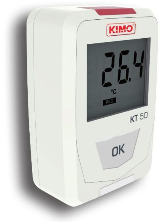 Enregistreur de température avec affichage 1 ligne, -40 à +70°C +-0.4°C, NF EN 12830