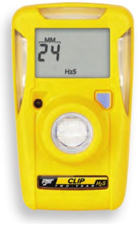BWClip H2S with 7ppm low & 14ppm high alarm thresholds