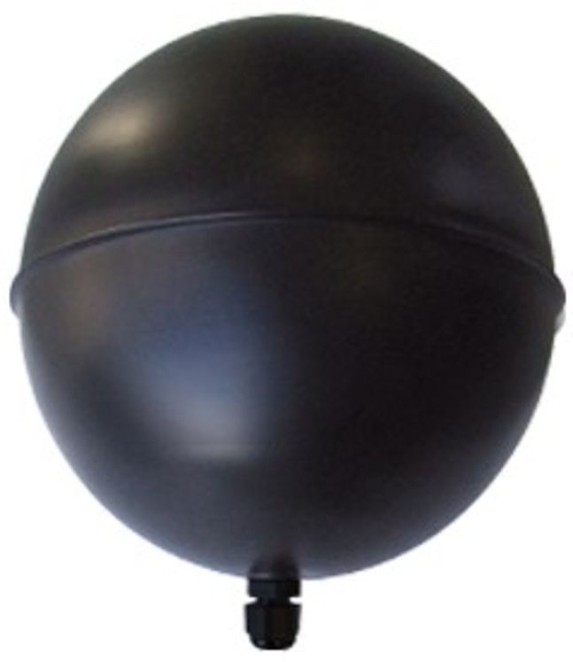 Boule noire 150mm avec presse étoupe pour sondes de température diam.2-7mm - NF ISO 7726