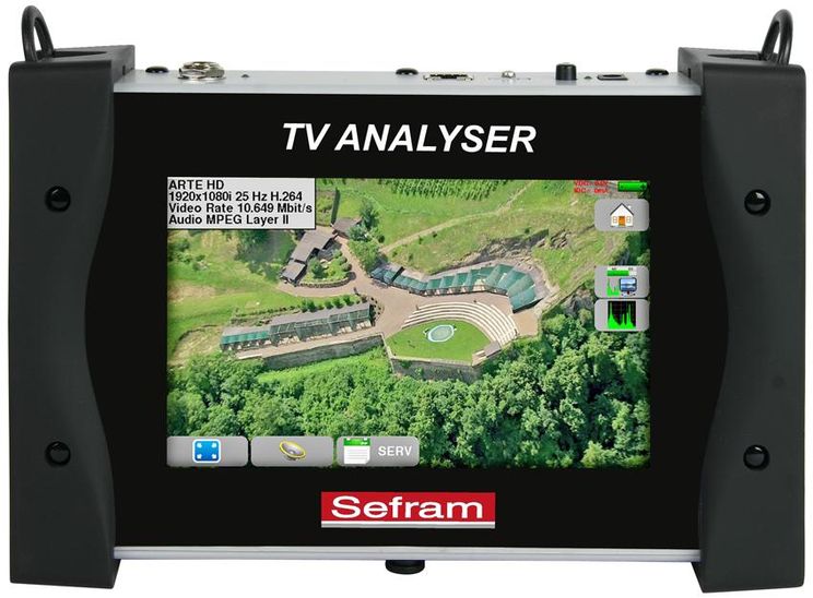 Mesureur de champs TV DVB-T/T2, DVB-S/S2/S2X, programmes SD & HD, écran 7 pouces tactile