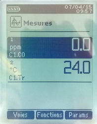 Mesureur de CO spécial diagnostic gaz - NF P 45-500, - évolutif - 0-500ppm - +-2ppm - +-0.1ppm - certificat étalonnage CNPG