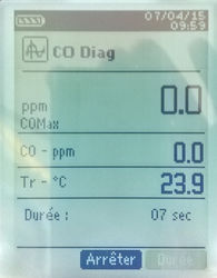 Mesureur de CO spécial diagnostic gaz - NF P 45-500, - évolutif - 0-500ppm - +-2ppm - +-0.1ppm - certificat étalonnage CNPG
