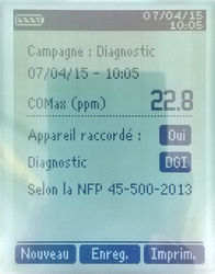 Mesureur de CO spécial diagnostic gaz - NF P 45-500, - évolutif - 0-500ppm - +-2ppm - +-0.1ppm - certificat étalonnage CNPG