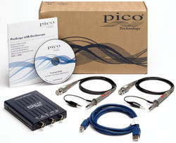 Oscilloscope USB de poche 2 voies, 10MHz, 100MEch/s, 8kpts & géné arbitraire100kHz - avec sondes