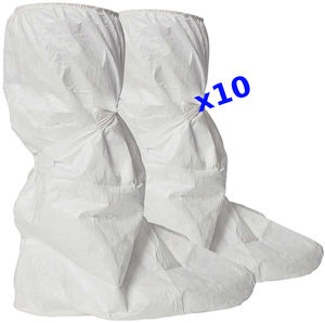 Lot de 10 paires de surbottes TYVEK, étanche, pour amiante