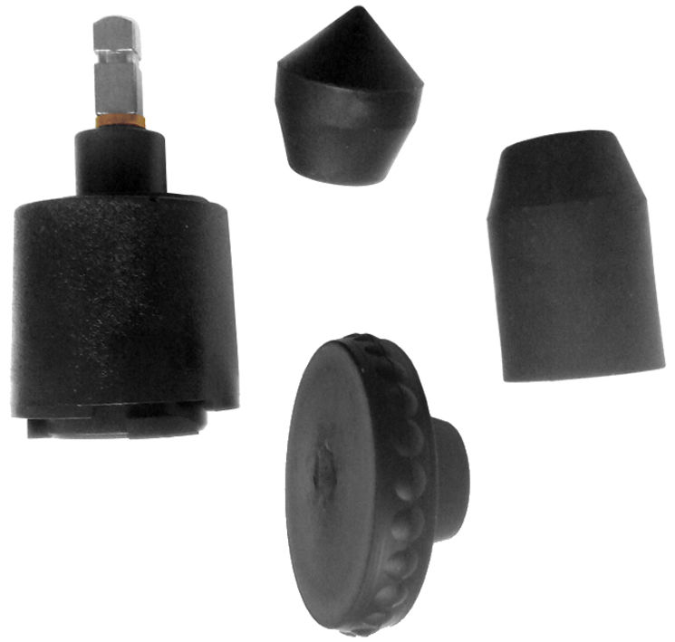 Kit d'accessoires mécaniques (adaptateur+embouts(cône, cylindre et roue)), pour CA1725 & CA1727