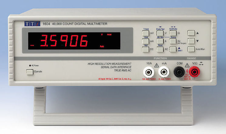 Multimètre numérique de table TRMS, 40 000 points, 0.08%, 1000V DC, 750V AC, 10A AC/DC - RECONDITIONNE