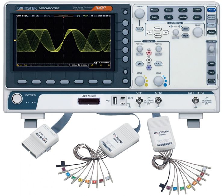 Oscilloscope numérique, 100MHz, 2 voies + 16 voies logiques, 8 bits