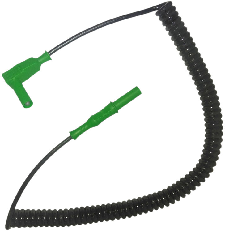 Cordon de mesure de sécurité spiralé M-M diam.4mm - 31-170 cm - Noir-Vert