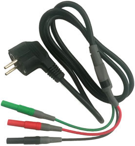 Cordon de mesure pour prise secteur pour appareils de mesure (multimètres, contrôleurs d´installations multifonctions, etc...)