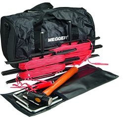 kit << terre +résistivité >> ETKIT, comprenant: marteau, 4 piquets, 2 extracteurs, bobinots (30+50m), 2 cordons 3m, connecteurs,  pinces et sacoche